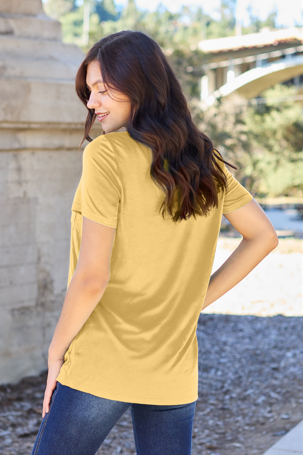 Basic Bae Bamboo Full Size V-Neck Short Sleeve T-Shirt-Angel Casuals