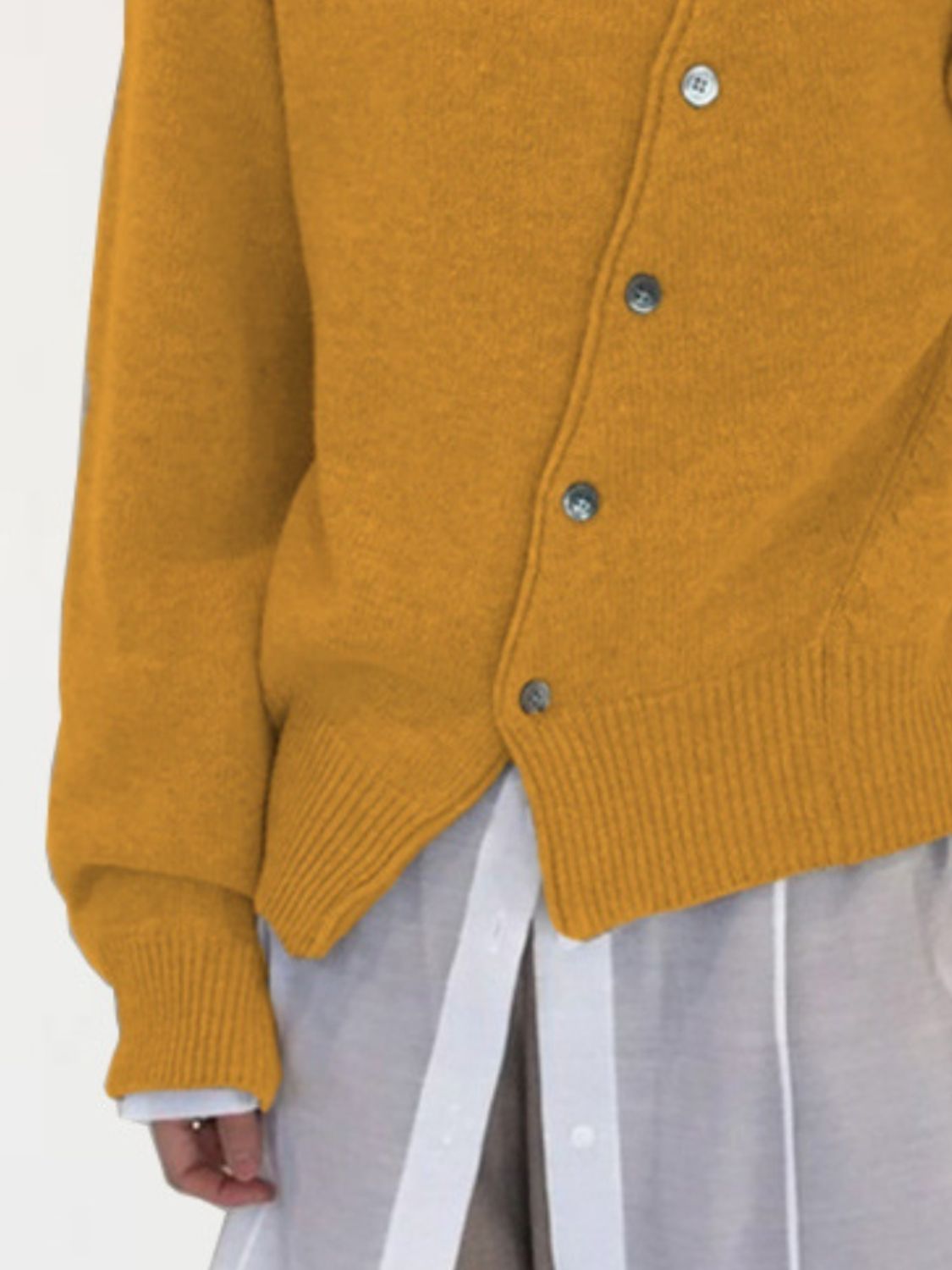 Dropped Shoulder Buttoned Cardigan-Angel Casuals
