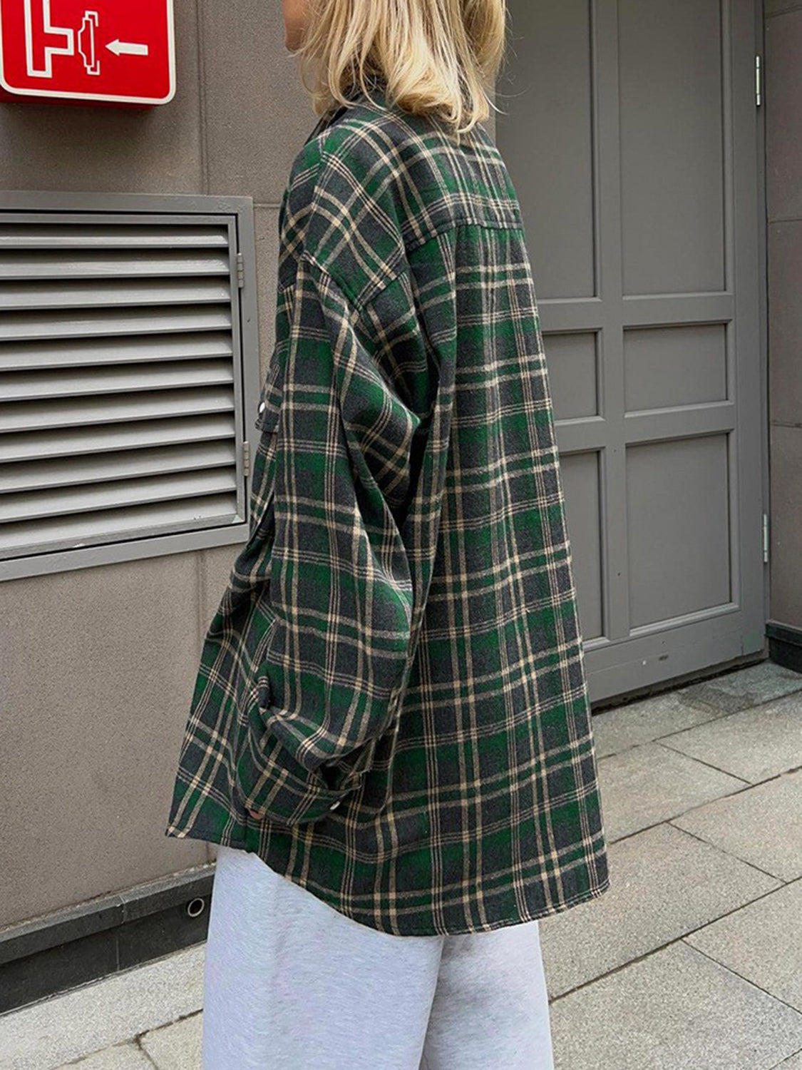 Pocketed Plaid Button Up Shacket-Angel Casuals