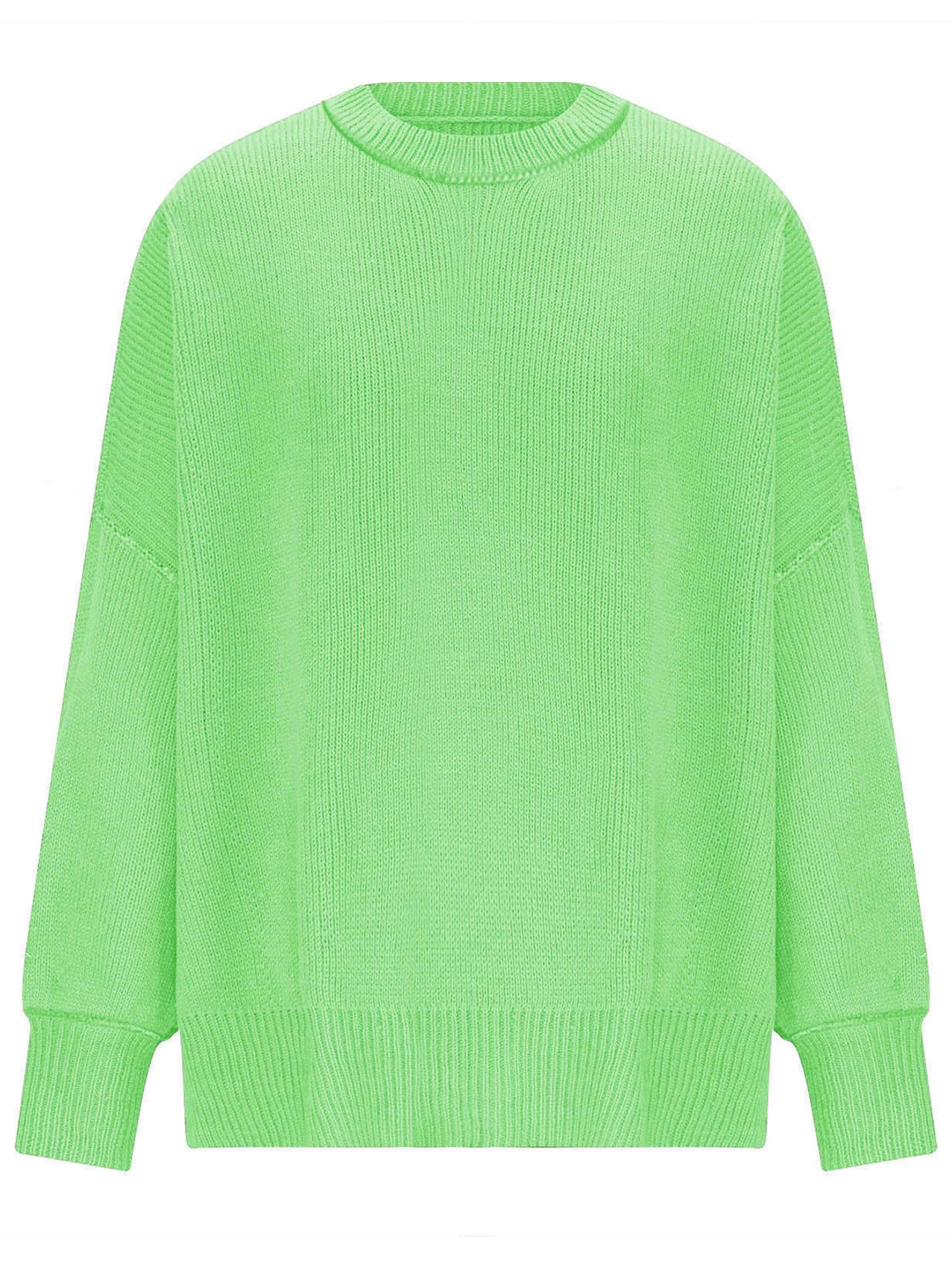 Round Neck Long Sleeve Sweater-Angel Casuals