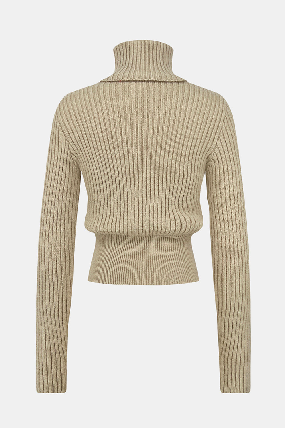Ribbed Turtleneck Long Sleeve Sweater-Angel Casuals