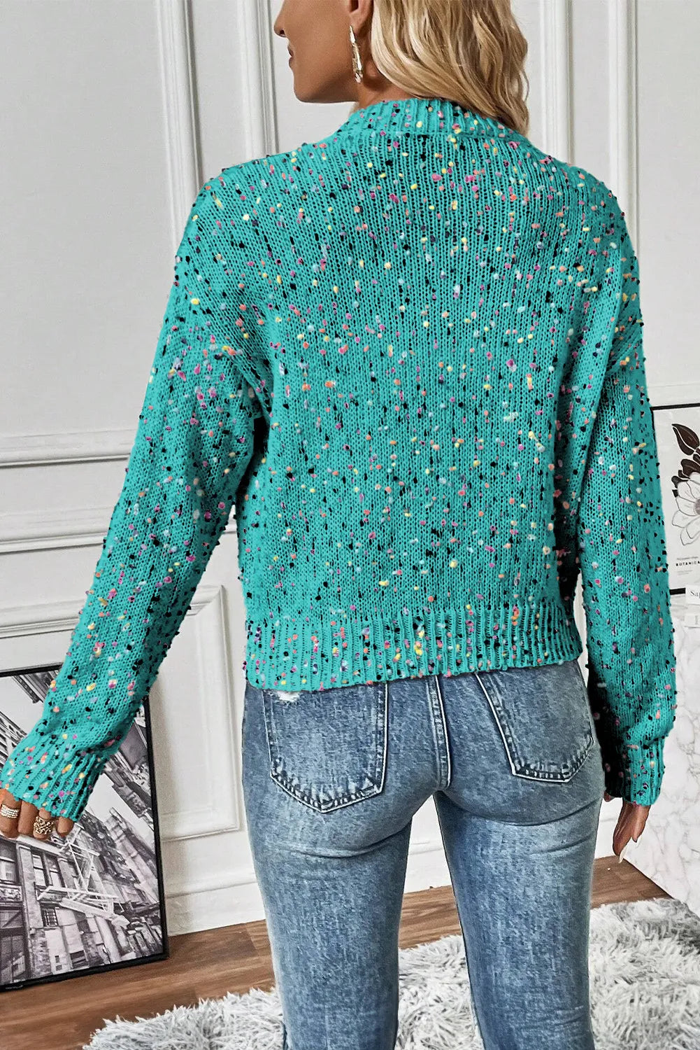 Confetti Button Up Long Sleeve Cardigan-Angel Casuals