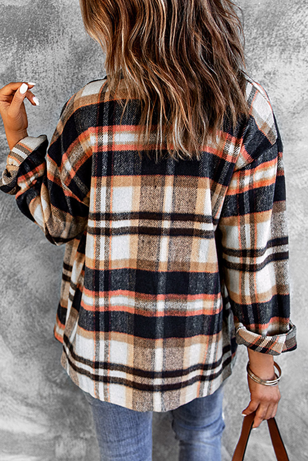Double Take Plaid Button Front Shirt Jacket with Breast Pockets-Angel Casuals