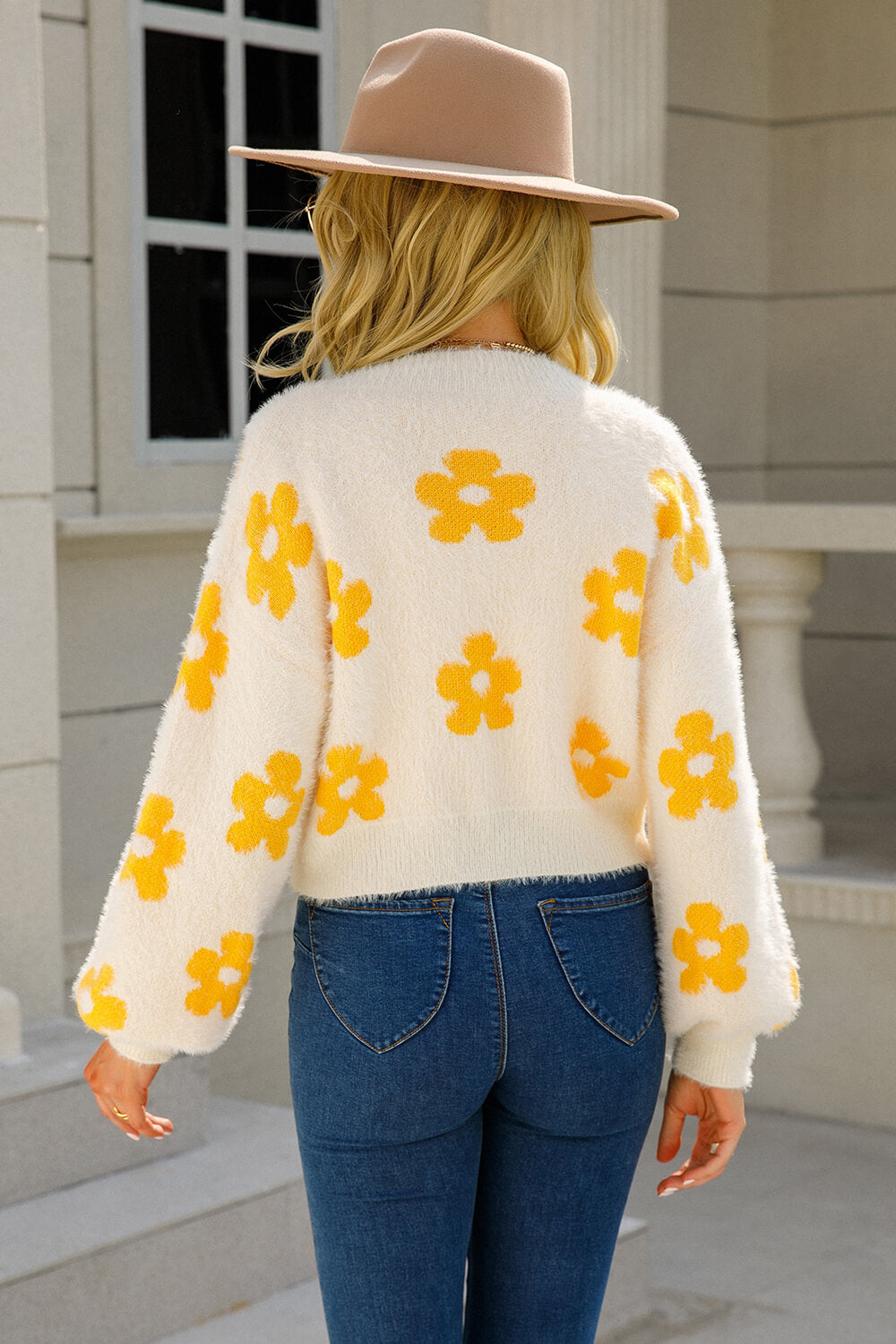Floral Open Front Fuzzy Cardigan-Angel Casuals