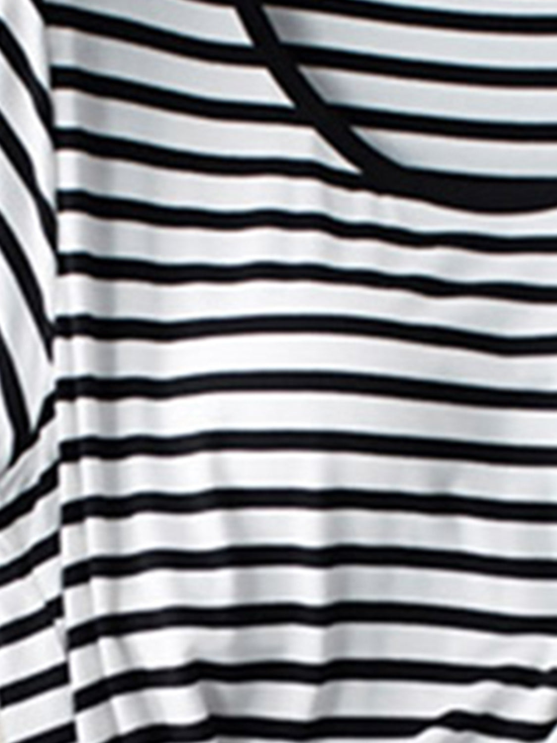 Striped Round Neck Short Sleeve T-Shirt with Bra-Angel Casuals