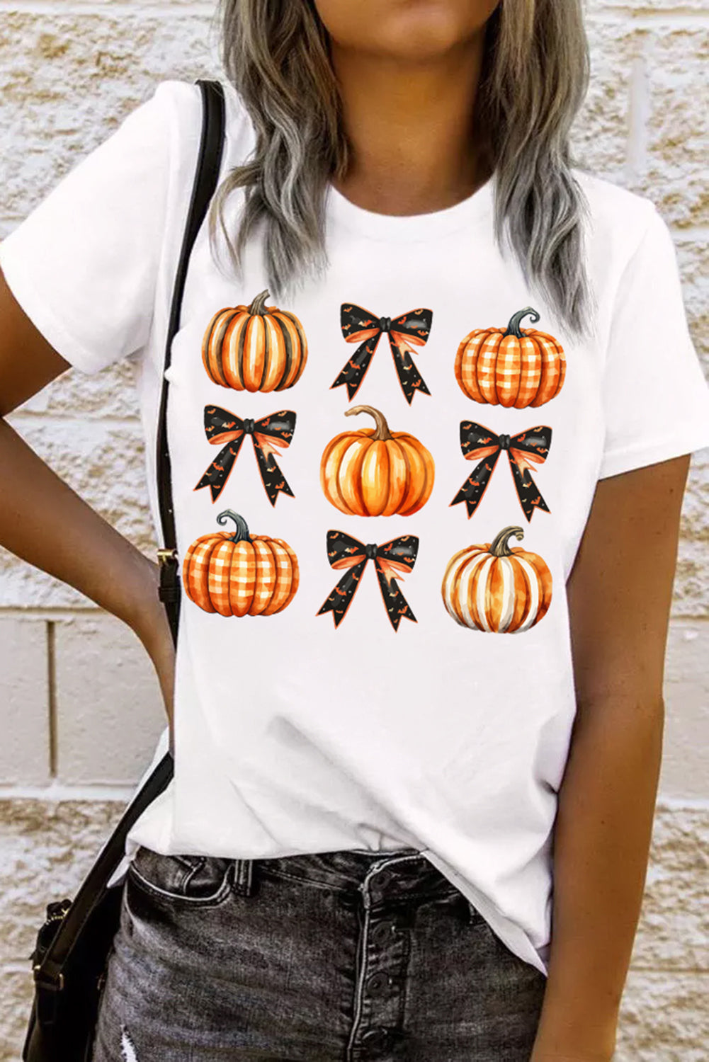 Pumpkin Round Neck Short Sleeve T-Shirt-Angel Casuals