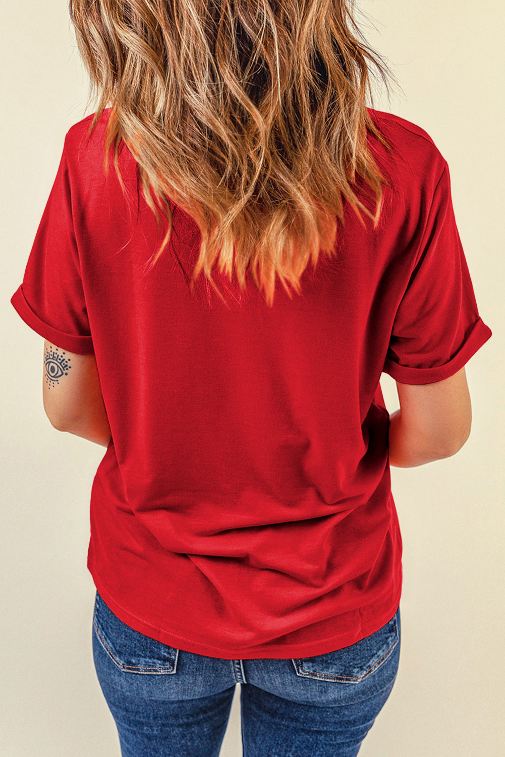 Round Neck Short Sleeve T-Shirt-Angel Casuals