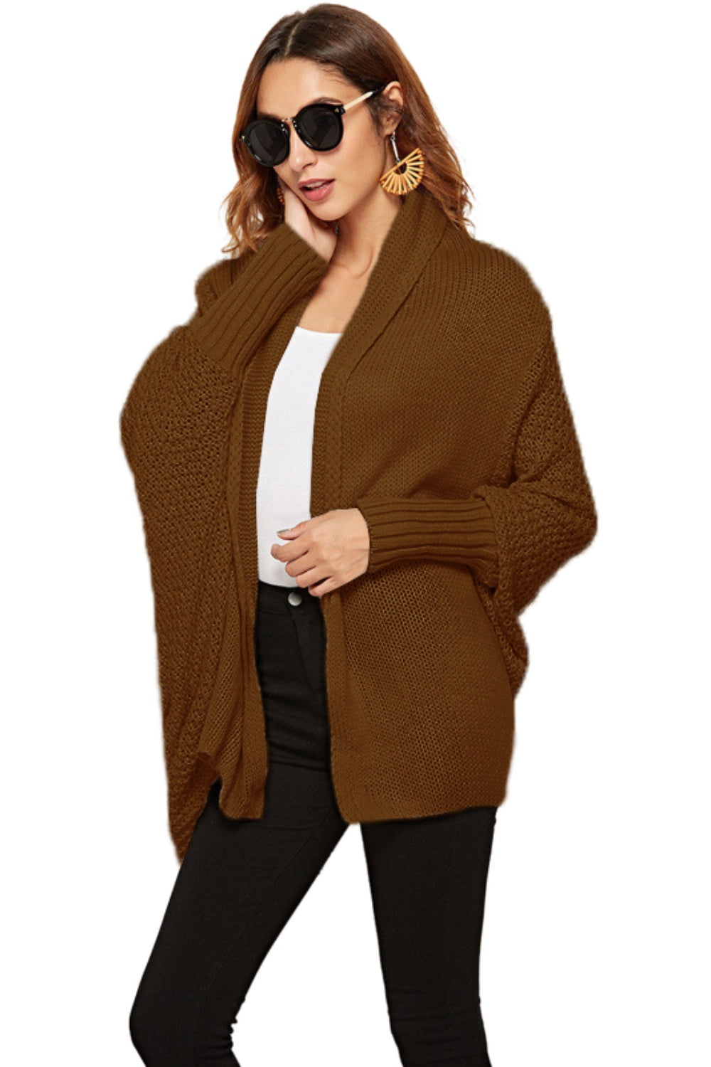 Angel Wings Open Front Batwing Sleeve Cardigan-Angel Casuals