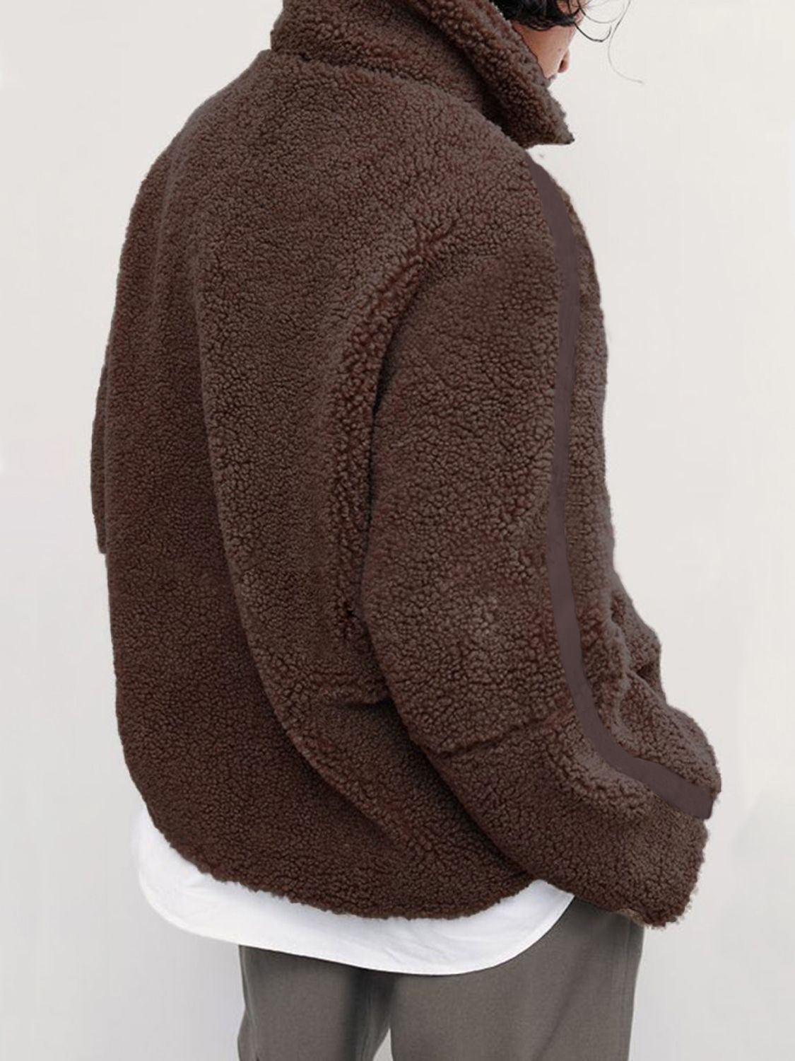 Zip Up Turtleneck Long Sleeve Plush Jacket-Angel Casuals