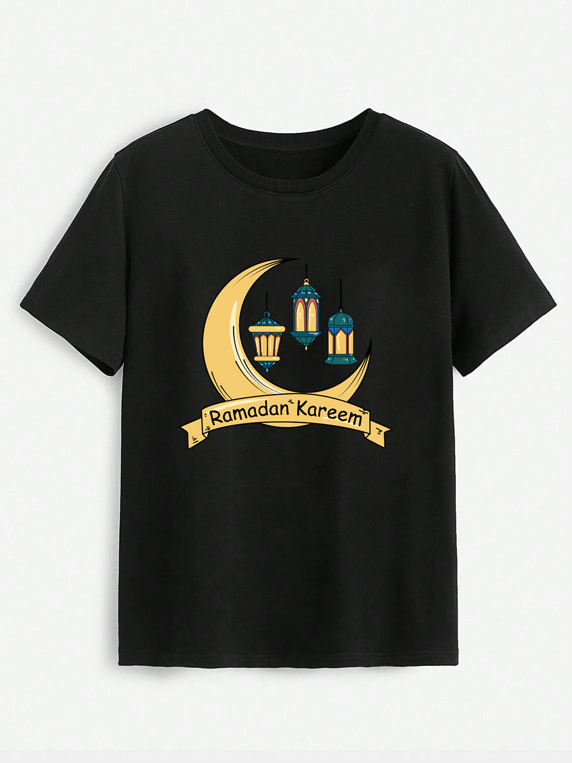 RAMADAN KAREEM Round Neck T-Shirt-Angel Casuals