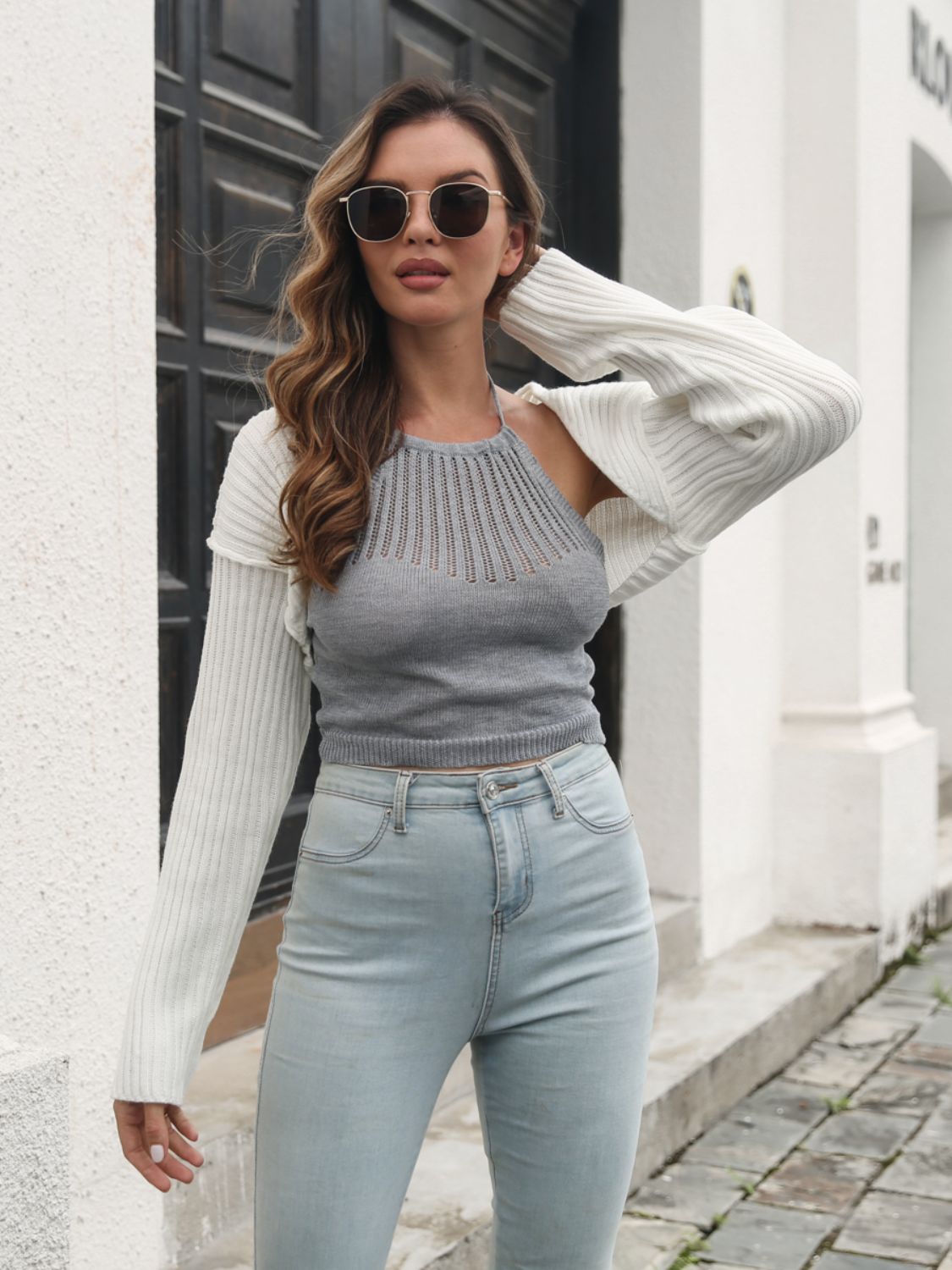 Ribbed Exposed Seam Long Sleeve Cardigan-Angel Casuals