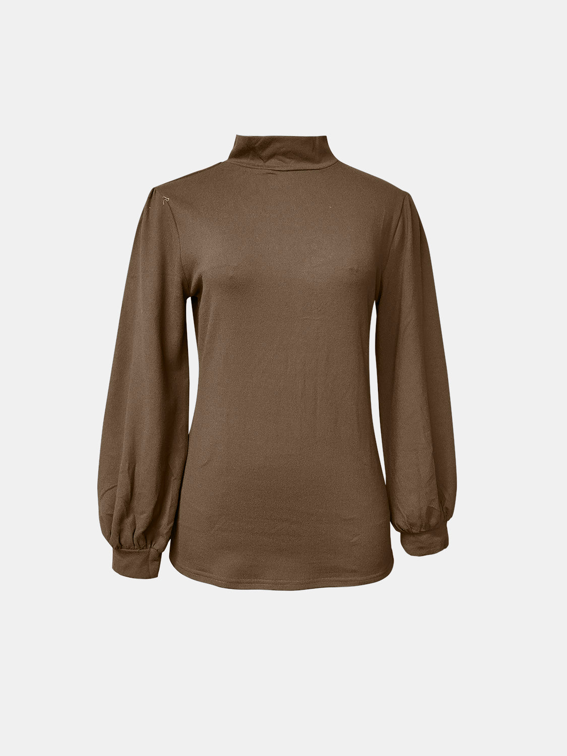 Full Size Mock Neck Long Sleeve T-Shirt-Angel Casuals