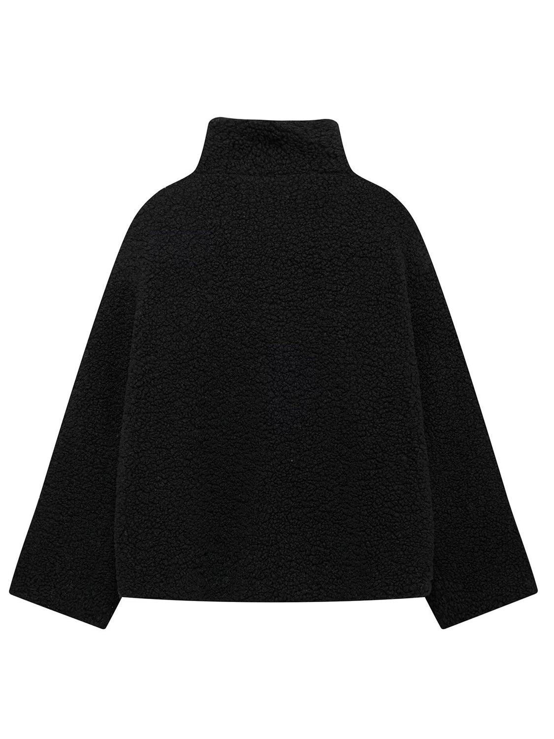 Zip Up Turtleneck Long Sleeve Plush Jacket-Angel Casuals