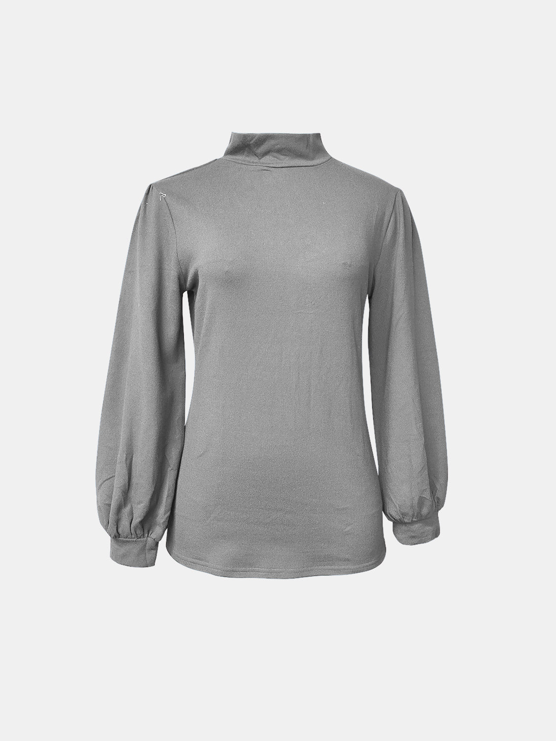 Full Size Mock Neck Long Sleeve T-Shirt-Angel Casuals