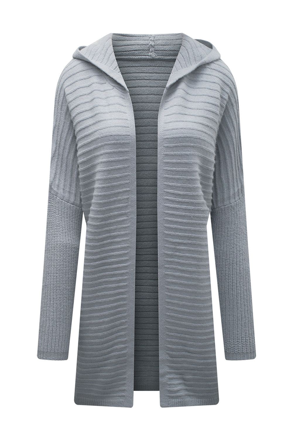 Open Front Longline Hooded Cardigan-Angel Casuals