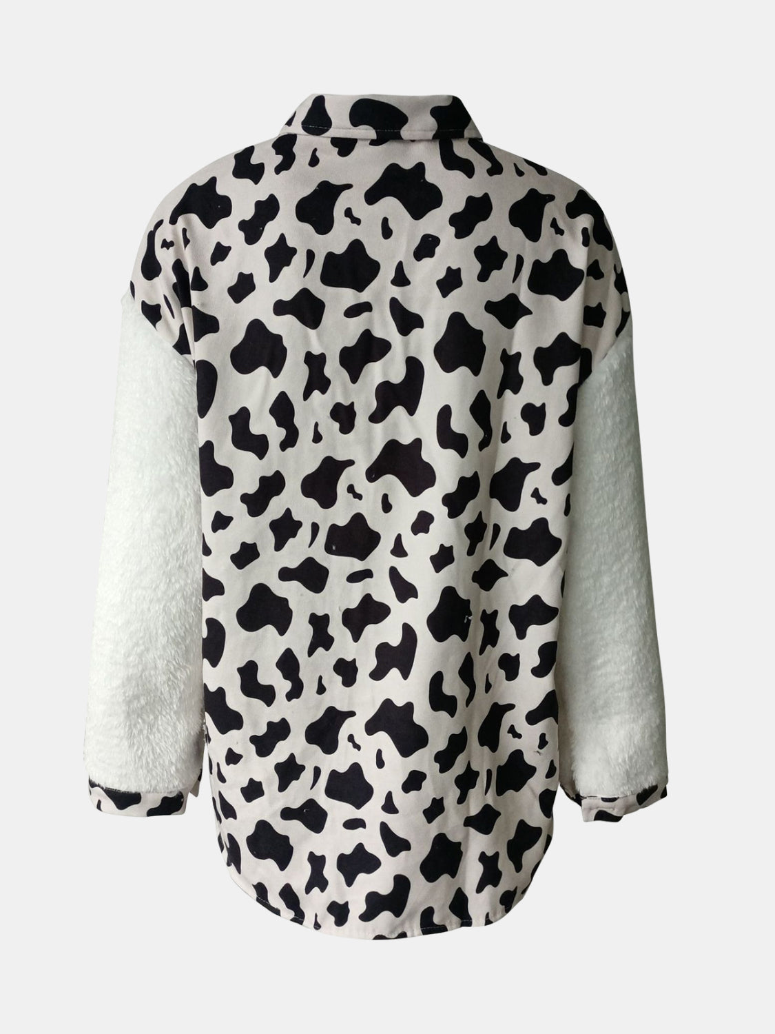 Fuzzy Button Up Long Sleeve Jacket-Angel Casuals
