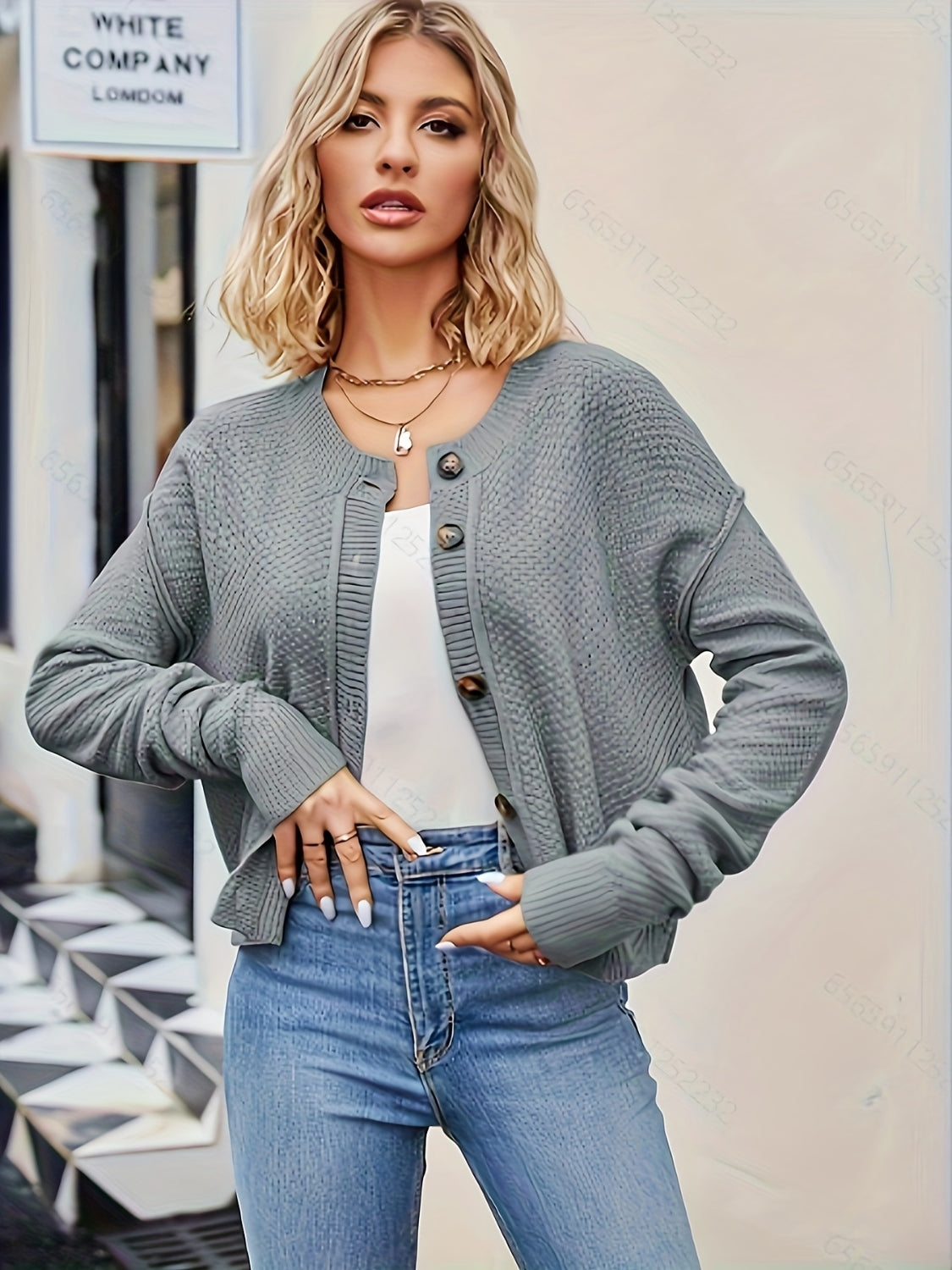 Button Up Dropped Shoulder Cardigan-Angel Casuals