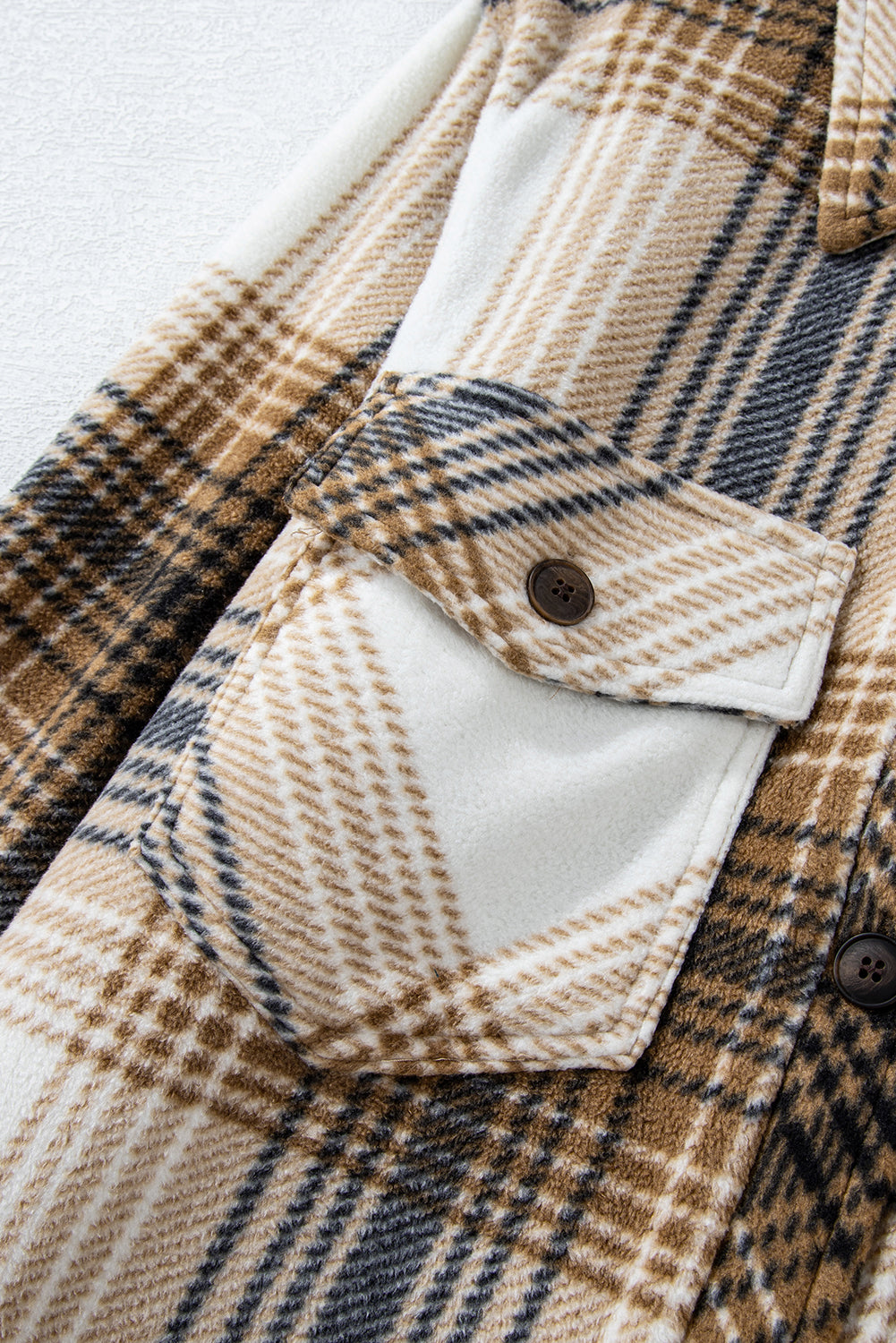 Plaid Button Up Long Sleeve Shacket-Angel Casuals