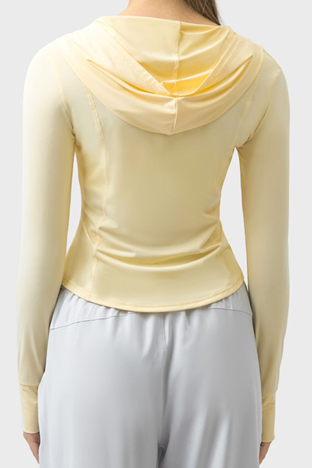 Millennia Pocketed Zip Up Hooded Long Sleeve Active Outerwear-Angel Casuals