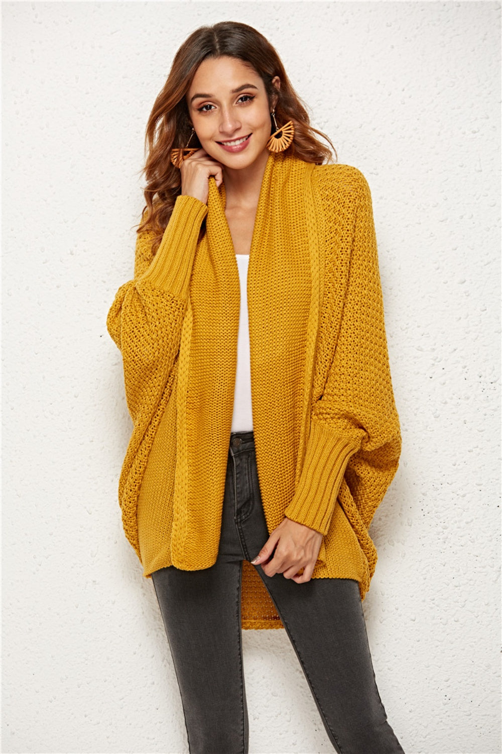 Angel Wings Open Front Batwing Sleeve Cardigan-Angel Casuals