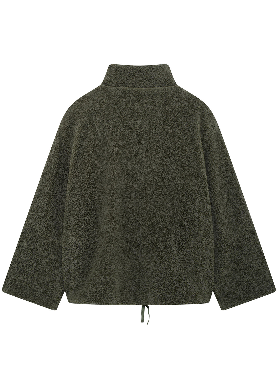 Turtleneck Zip Up Long Sleeve Plush Jacket-Angel Casuals