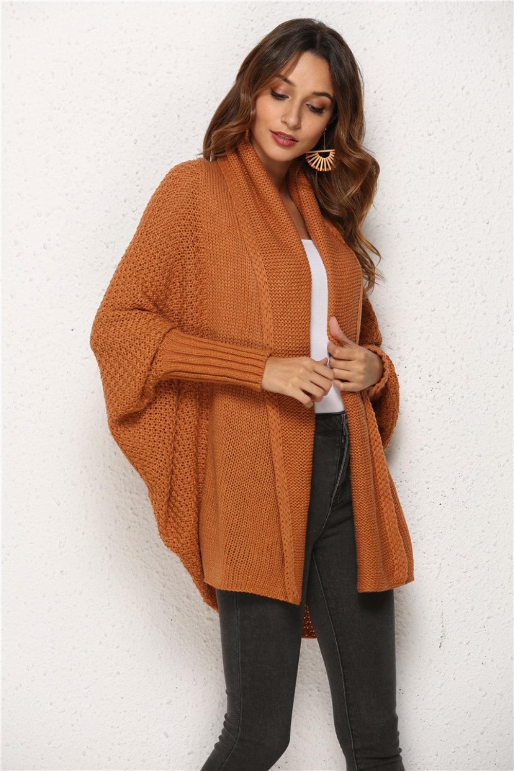 Angel Wings Open Front Batwing Sleeve Cardigan-Angel Casuals