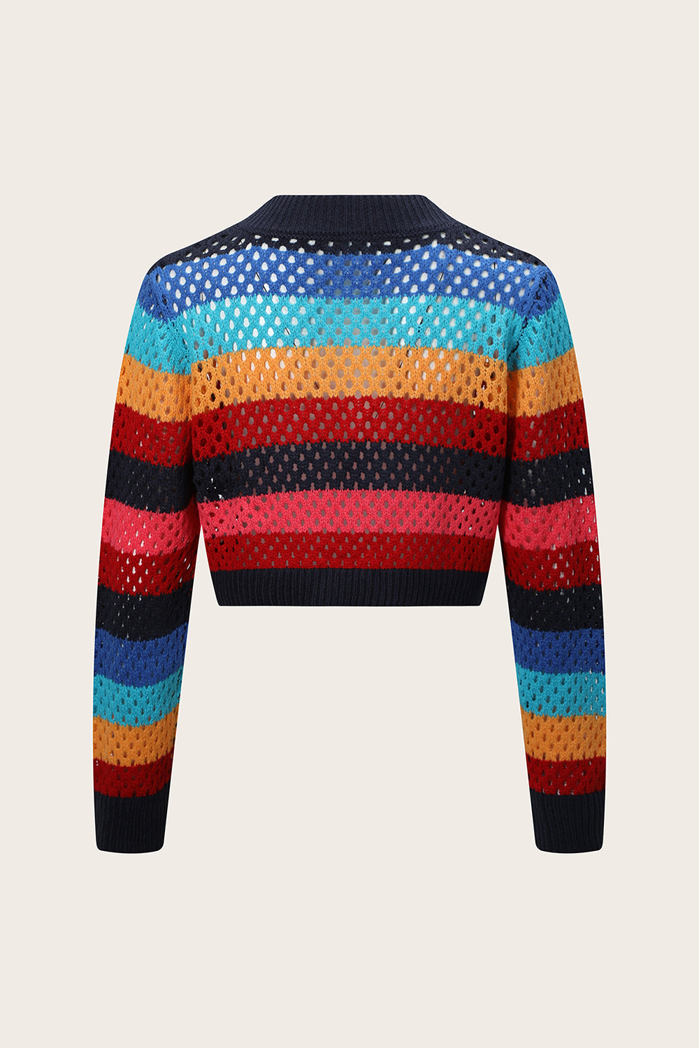 Openwork Color Block Tied Cardigan-Angel Casuals