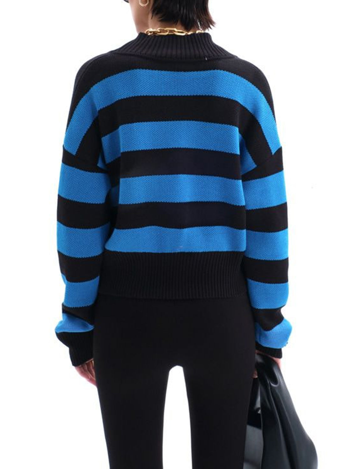 Striped Button Down Drop Shoulder Cardigan-Angel Casuals