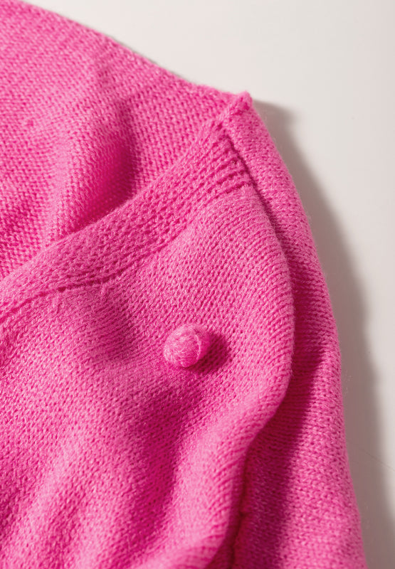 Pompom Color Block Open Front Cardigan-Angel Casuals