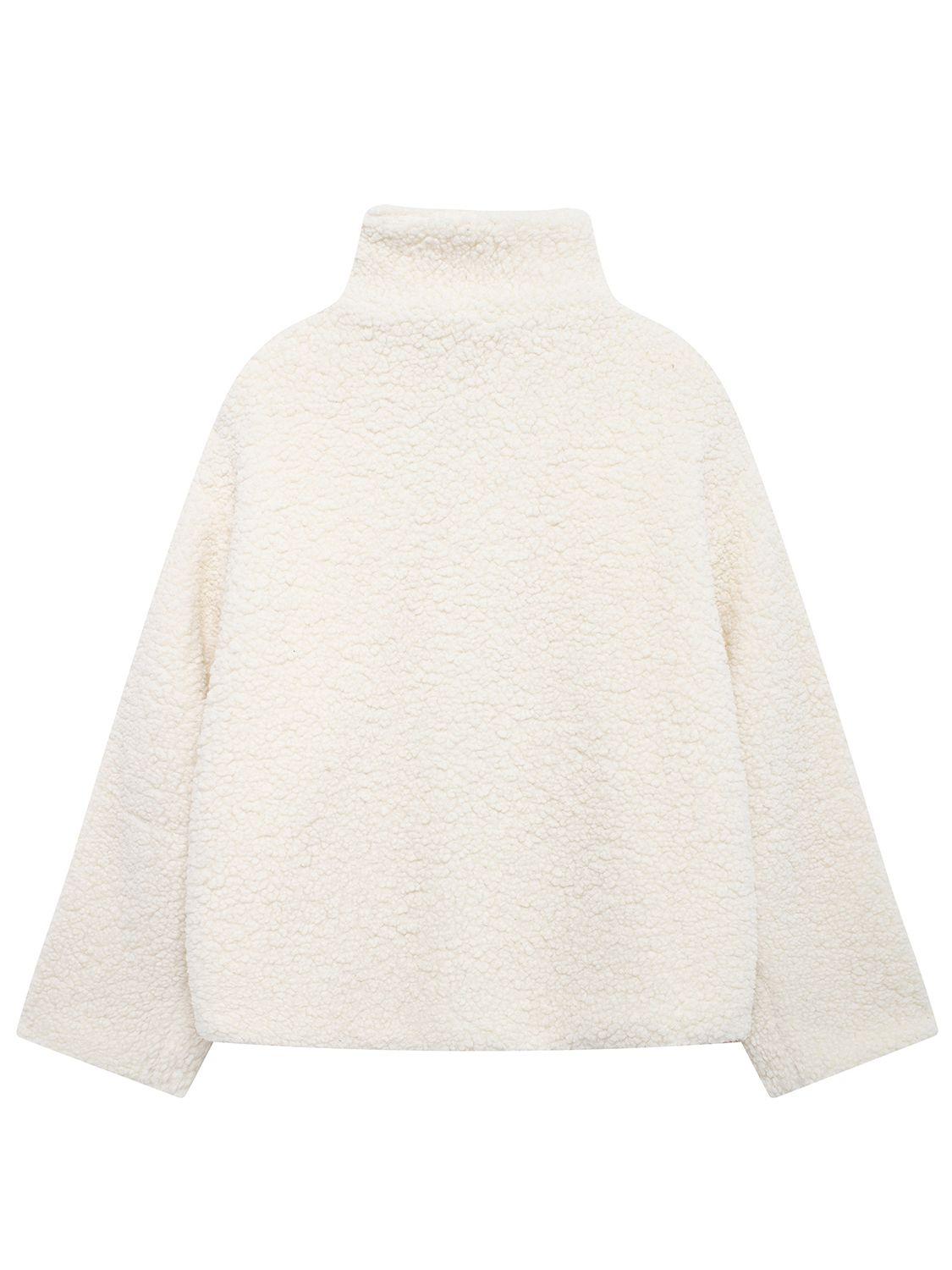 Zip Up Turtleneck Long Sleeve Plush Jacket-Angel Casuals