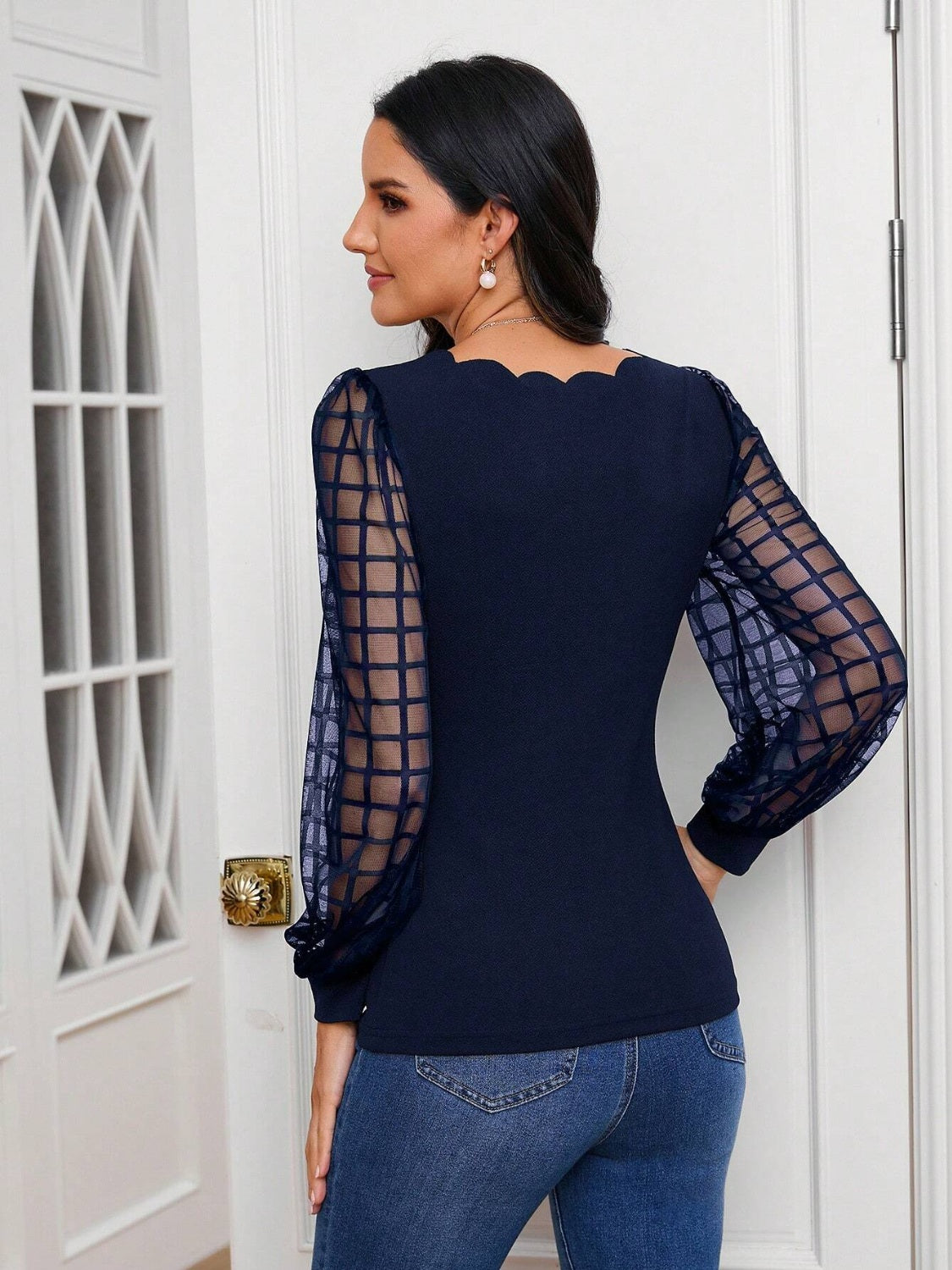 V-Neck Long Sleeve Top-Angel Casuals
