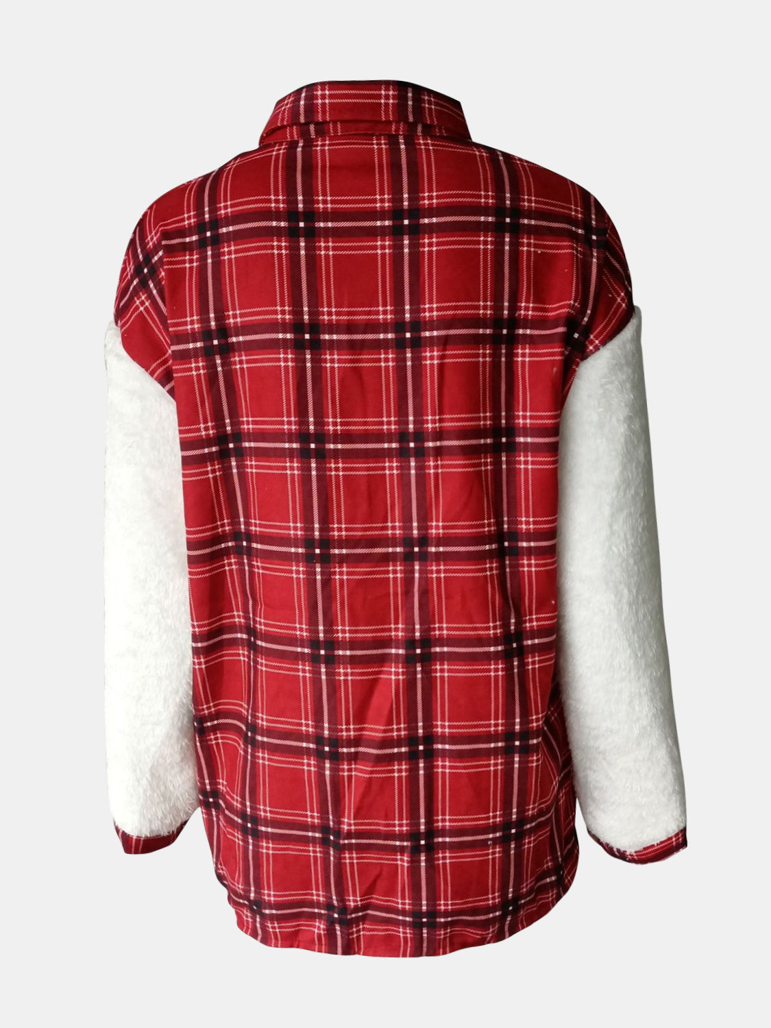 Fuzzy Button Up Long Sleeve Jacket-Angel Casuals
