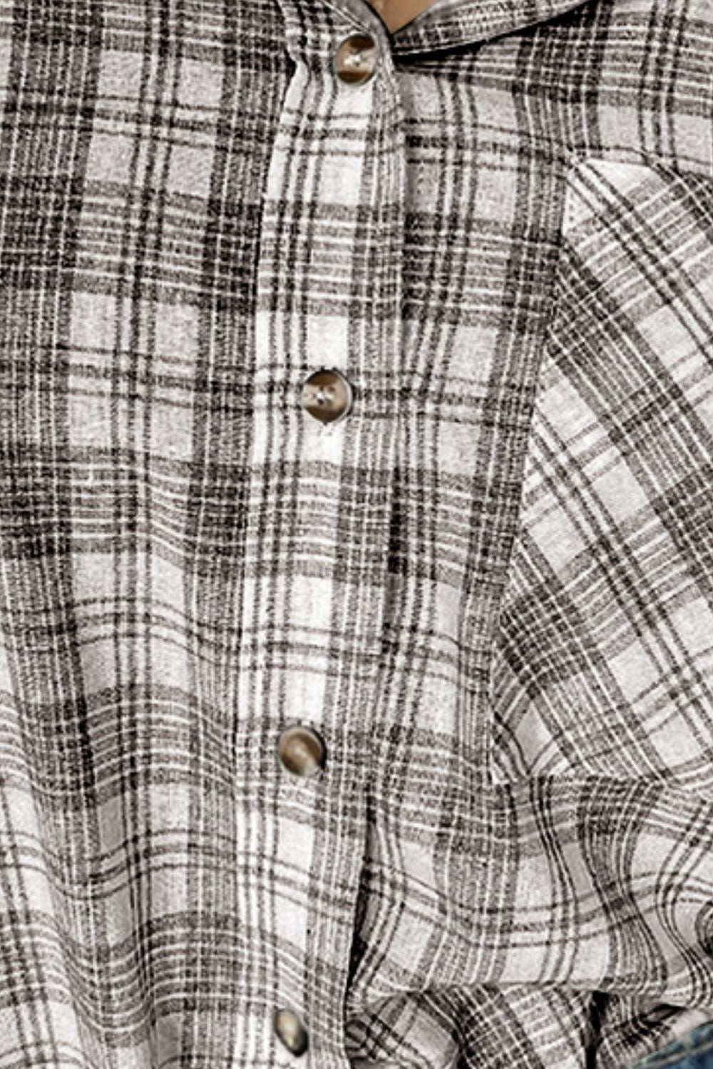 Drawstring Button Up Hooded Jacket-Angel Casuals