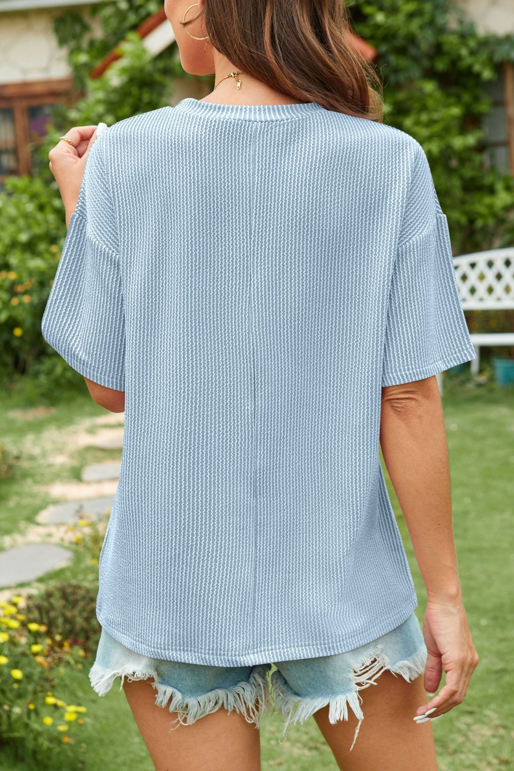 Round Neck Half Sleeve T-Shirt-Angel Casuals