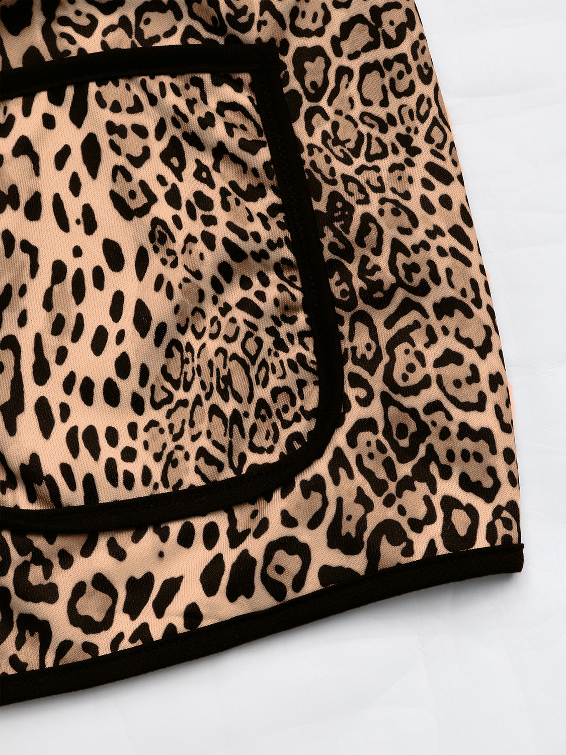 Perfee Leopard Open Front Long Sleeve Jacket-Angel Casuals