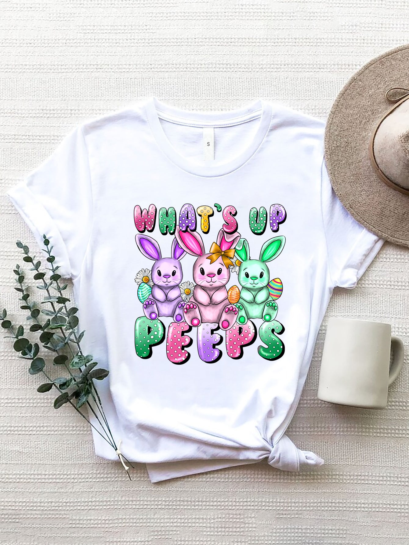 Graphic Round Neck Short Sleeve T-Shirt-Angel Casuals