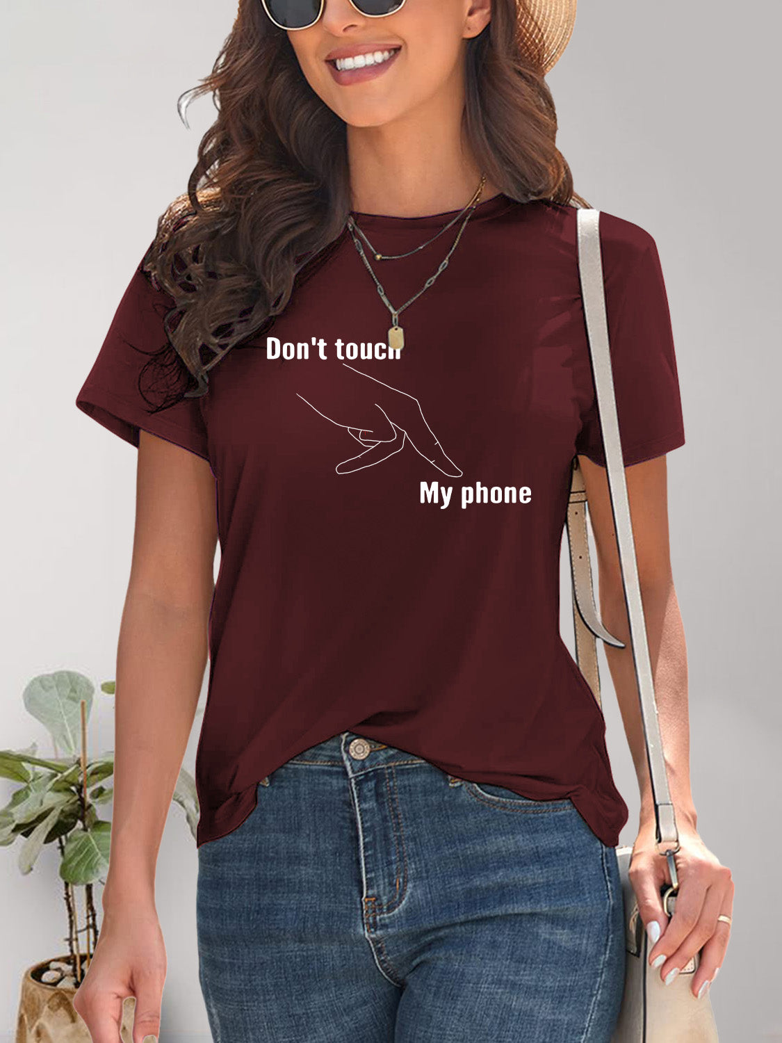 Graphic Round Neck Short Sleeve T-Shirt-Angel Casuals