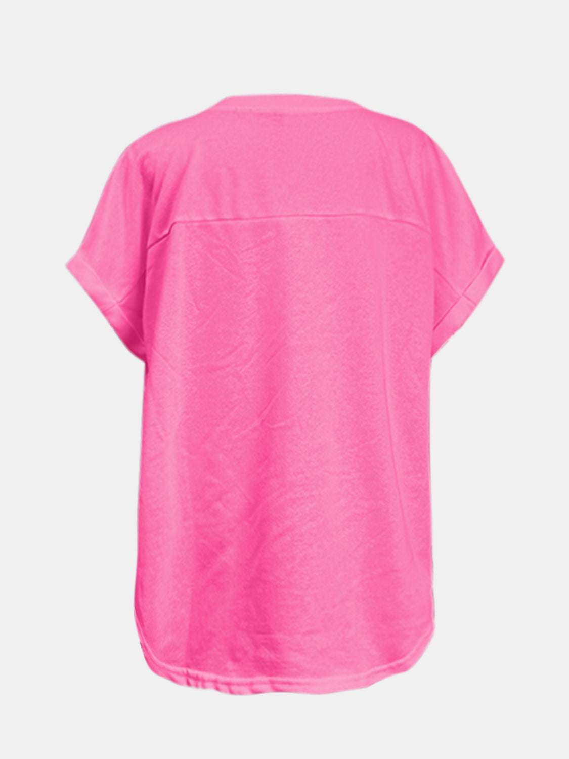 Sequin Round Neck Short Sleeve T-Shirt-Angel Casuals