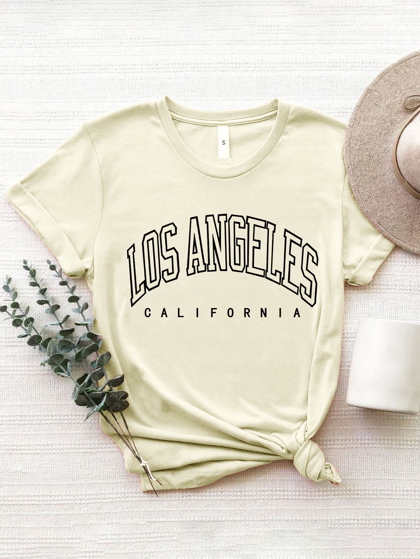 LOS ANGELES CALIFORNIA Round Neck T-Shirt-Angel Casuals
