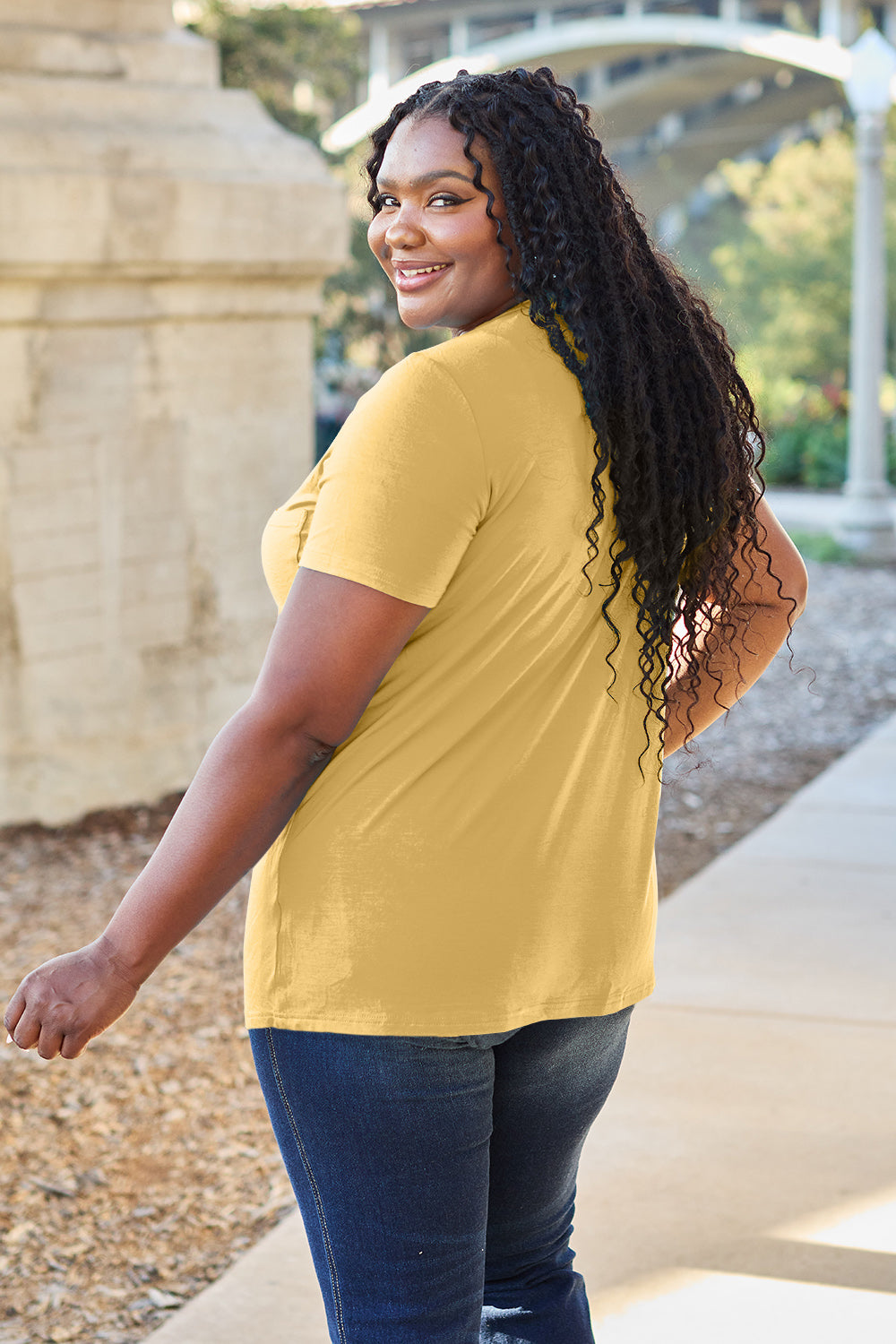 Basic Bae Bamboo Full Size V-Neck Short Sleeve T-Shirt-Angel Casuals