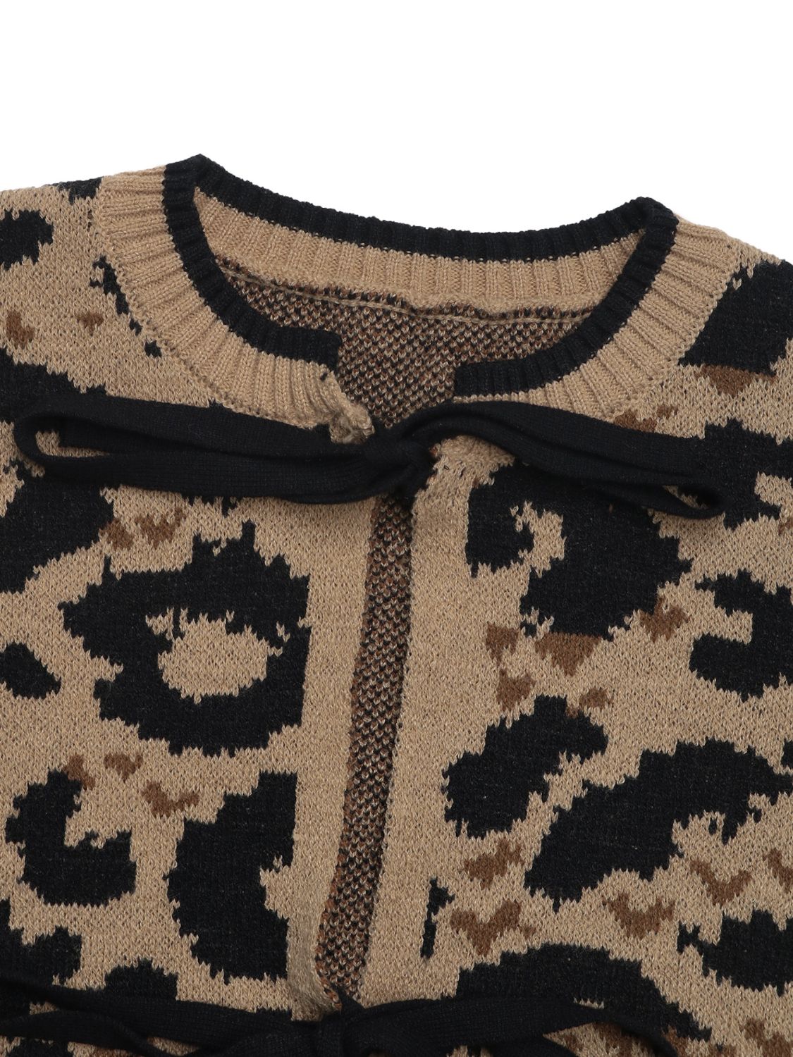 Perfee Tied Leopard Long Sleeve Cardigan-Angel Casuals