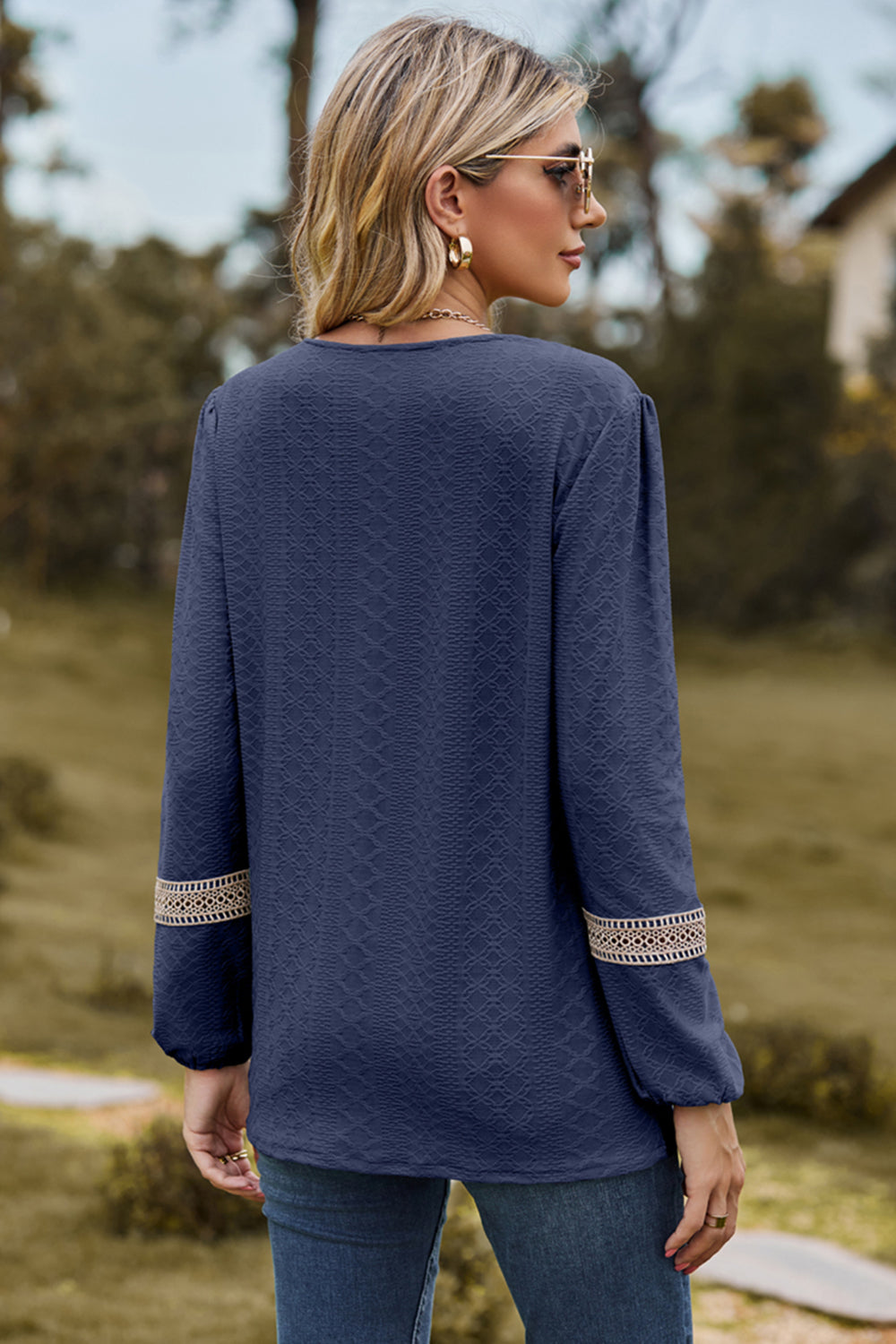 V-Neck Long Sleeve T-Shirt-Angel Casuals