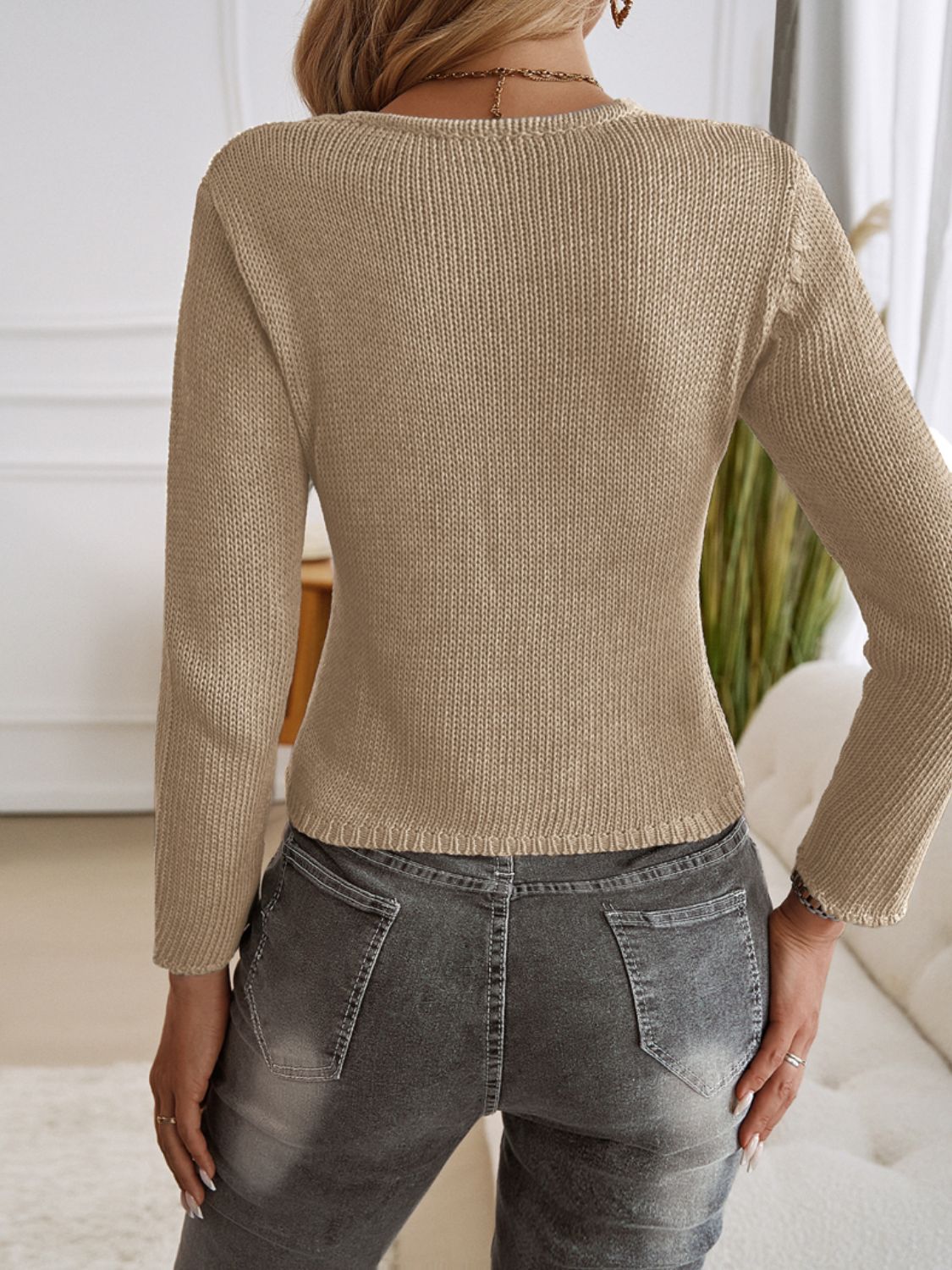 Devine Long Sleeve Cropped Cardigan-Angel Casuals