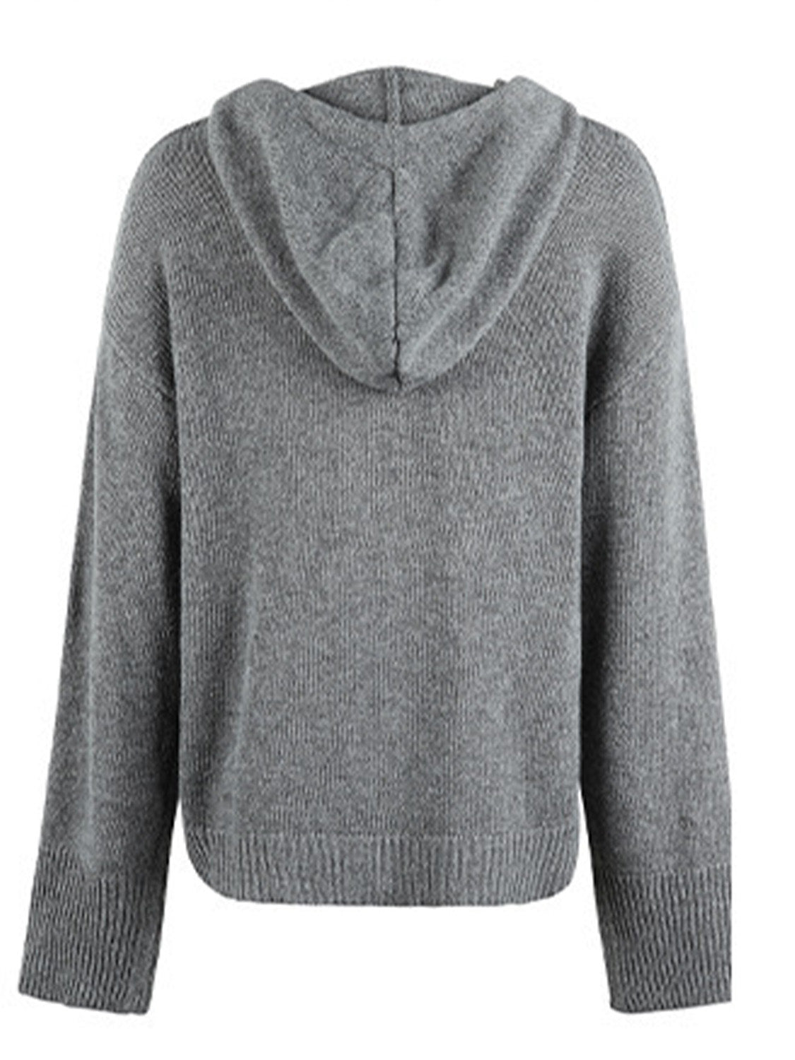 Drawstring Button Up Hooded Cardigan-Angel Casuals