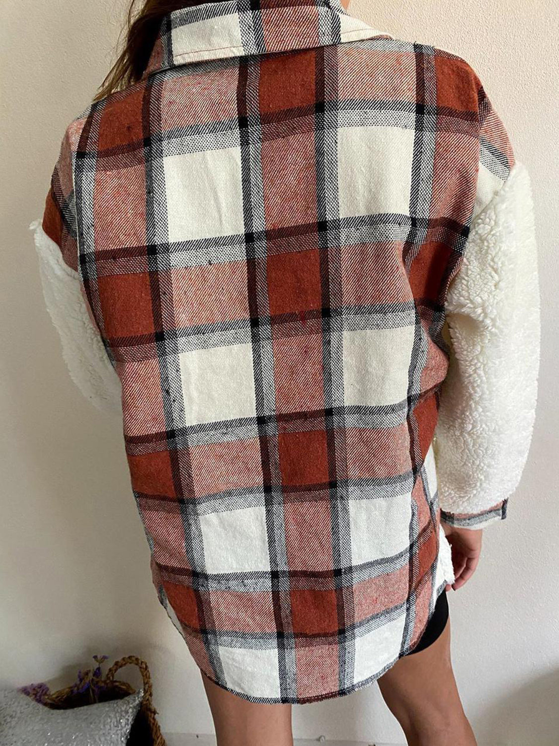 Fuzzy Button Up Long Sleeve Jacket-Angel Casuals