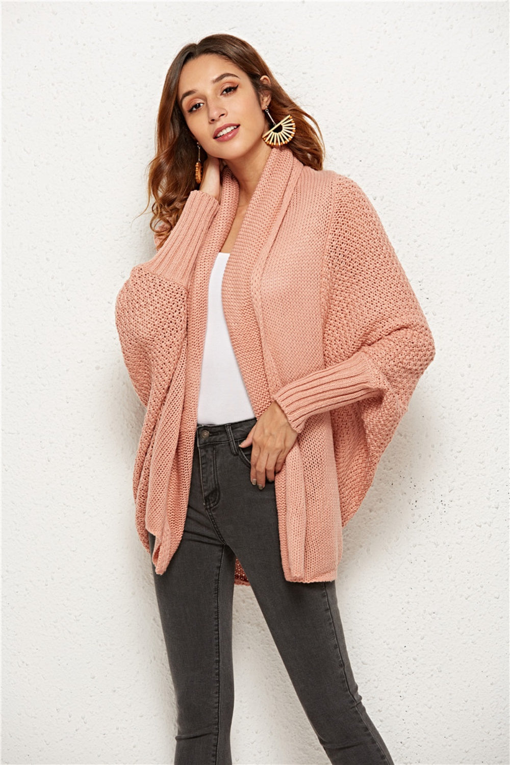 Angel Wings Open Front Batwing Sleeve Cardigan-Angel Casuals