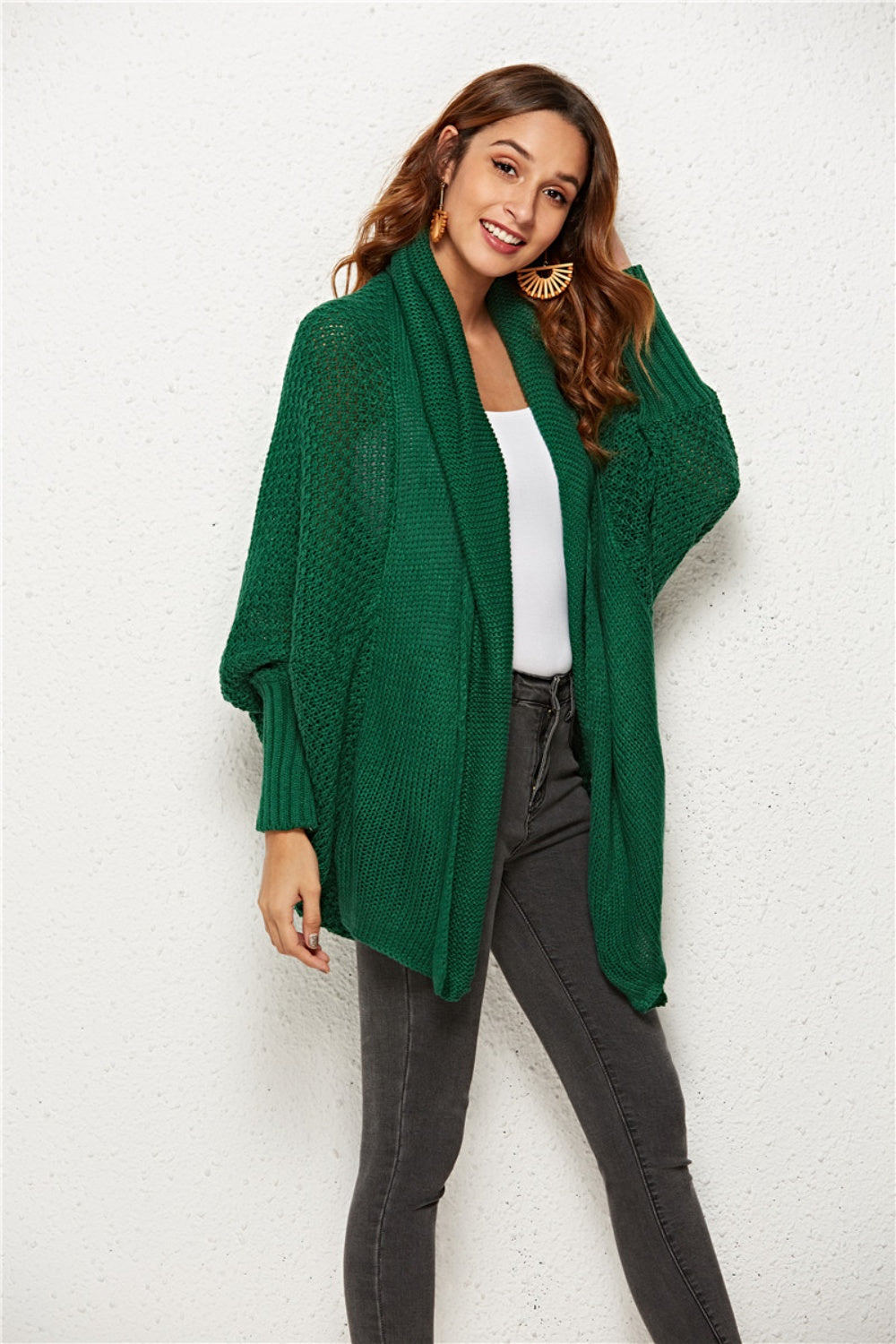 Angel Wings Open Front Batwing Sleeve Cardigan-Angel Casuals