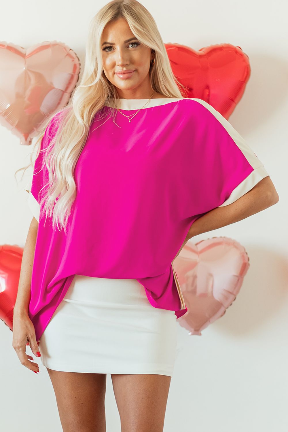 Boat Neck Half Sleeve Blouse-Angel Casuals