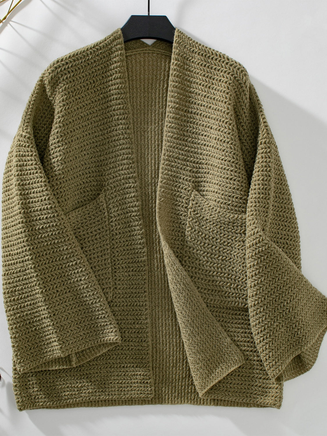 Open Front Long Sleeve Cardigan-Angel Casuals