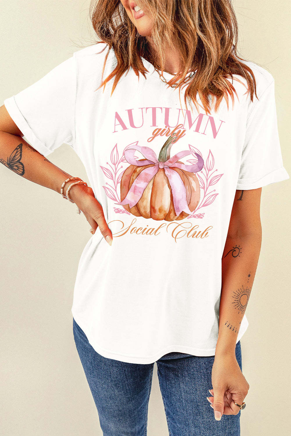 Pumpkin Graphic Round Neck Short Sleeve T-Shirt-Angel Casuals